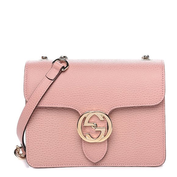 Gucci Small Interlocking GG Shoulder Bag in Pink NEW W DUSTBAG - Picture 1 of 8